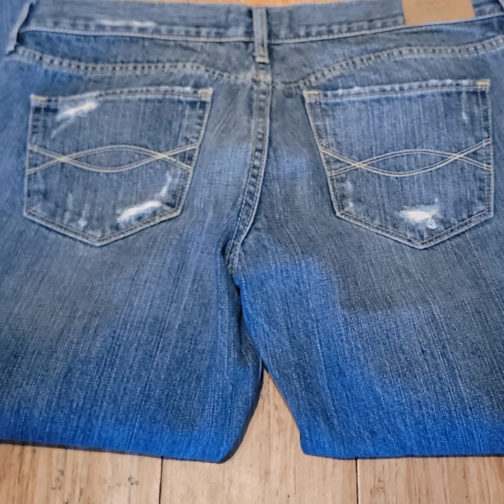 Abercrombie And Fitch Blue Distressed Jeans ERIN - Picture 7 of 9